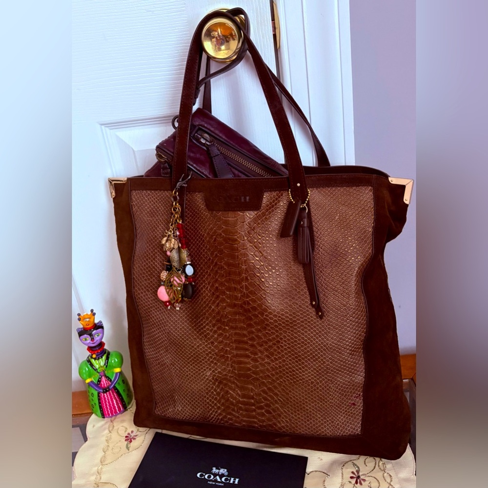 Coach Jose Exotic Leather Suede Tote Bag